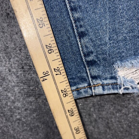 Good American Good Curve Jeans Womens Size 6 / 28 Blue Distressed Stretch - Picture 8 of 10